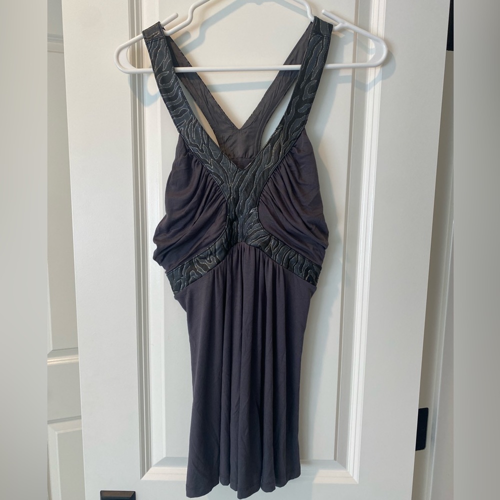 NWT Akiko Charcoal Gray Sexy Top